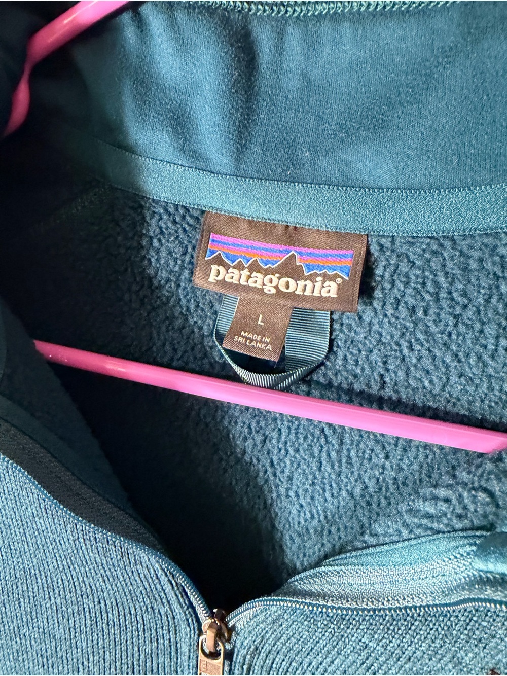 Patagonia Men's Deep Teal Half-Zip Fleece Pullover - Picture 4 of 6
